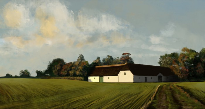 Illustration af familiens gård